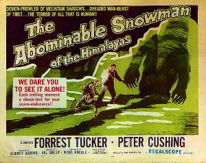 US poster for The Abominable Snowman with its American titling